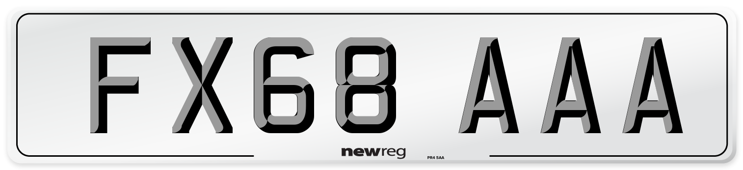 FX68 AAA Number Plate from New Reg